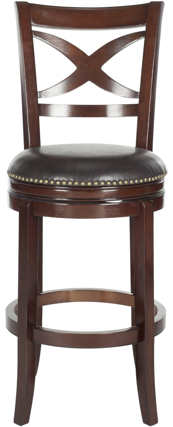 Safavieh Santino Swivel Bar Stool - Elegant X-Back Design With 360-Degree Swivel For Modern Comfort & Style Sierra/Brown FOX7013A