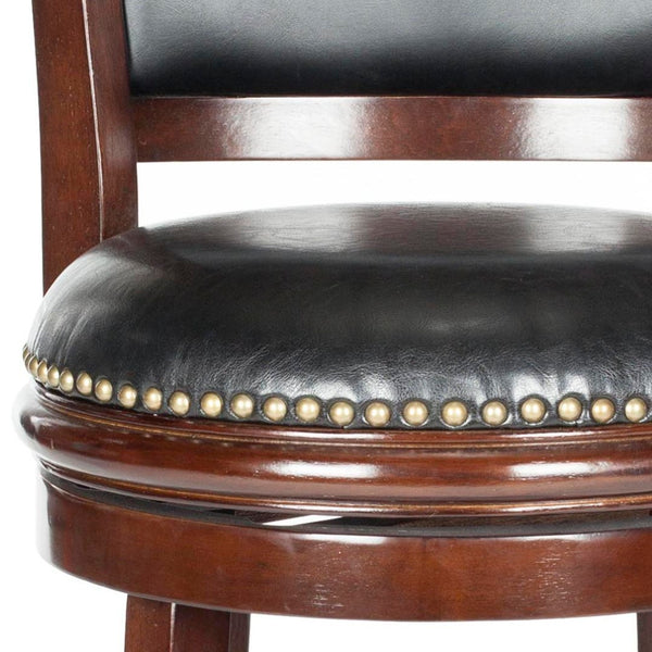 Safavieh Brockway Swivel Bar Stool - Chic Comfort With 360° Movement & Modern Black Pu Leather Design FOX7016A