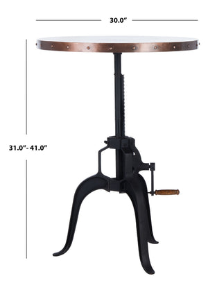Safavieh Nesta Crank Table – Artisan-Crafted Black Iron Base With Unique Copper Top For Chic Decor Accent FOX7208A