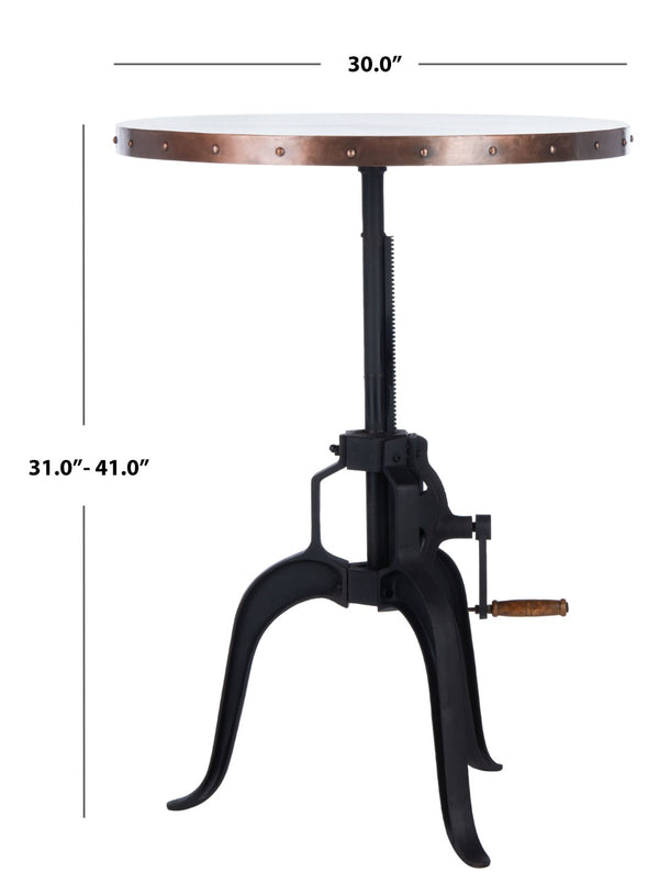 Safavieh Nesta Crank Table – Artisan-Crafted Black Iron Base With Unique Copper Top For Chic Decor Accent FOX7208A