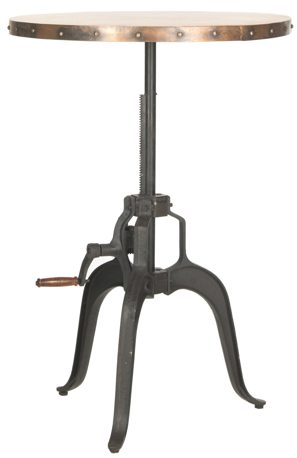 Safavieh Nesta Crank Table – Artisan-Crafted Black Iron Base With Unique Copper Top For Chic Decor Accent FOX7208A