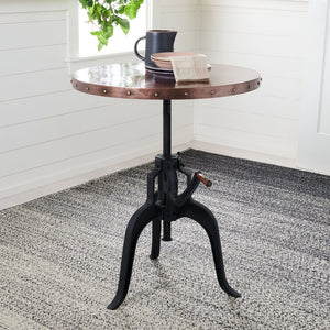 Safavieh Nesta Crank Table – Artisan-Crafted Black Iron Base With Unique Copper Top For Chic Decor Accent FOX7208A