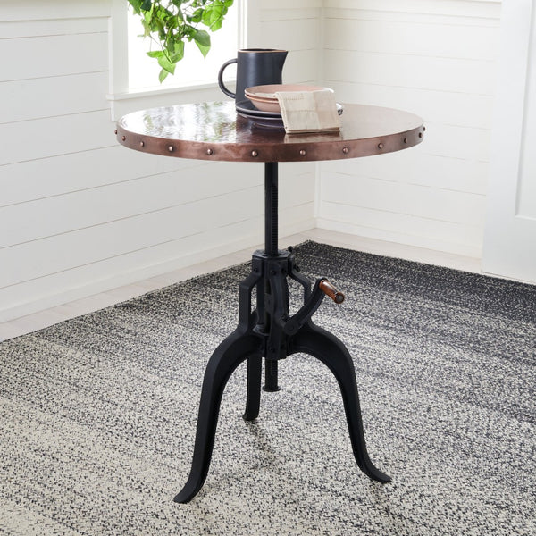 Safavieh Nesta Crank Table – Artisan-Crafted Black Iron Base With Unique Copper Top For Chic Decor Accent FOX7208A