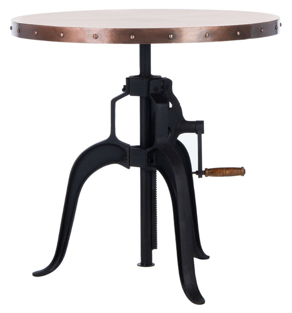 Safavieh Nesta Crank Table – Artisan-Crafted Black Iron Base With Unique Copper Top For Chic Decor Accent FOX7208A