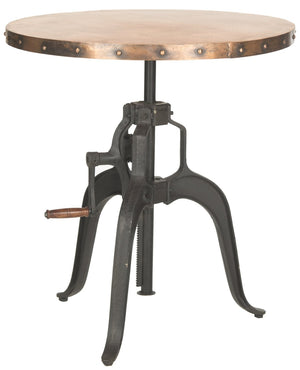 Safavieh Nesta Crank Table – Artisan-Crafted Black Iron Base With Unique Copper Top For Chic Decor Accent FOX7208A
