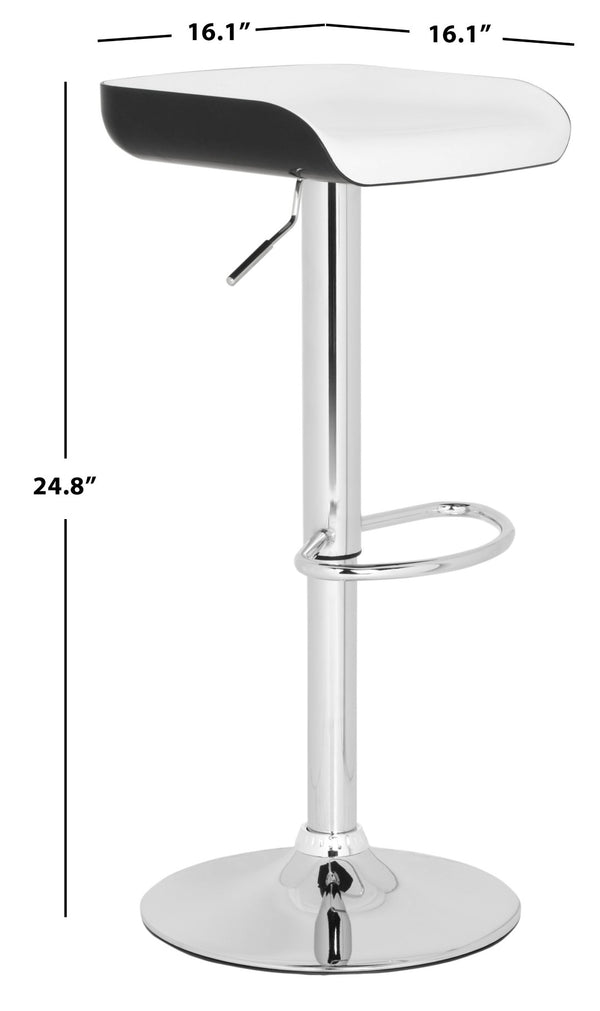 Safavieh Rameka Swivel Bar Stool - Adjustable Height, 360° Rotation, Modern Chrome & Abs Design For Comfort FOX7500A