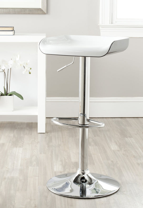Safavieh Rameka Swivel Bar Stool - Adjustable Height, 360° Rotation, Modern Chrome & Abs Design For Comfort FOX7500A