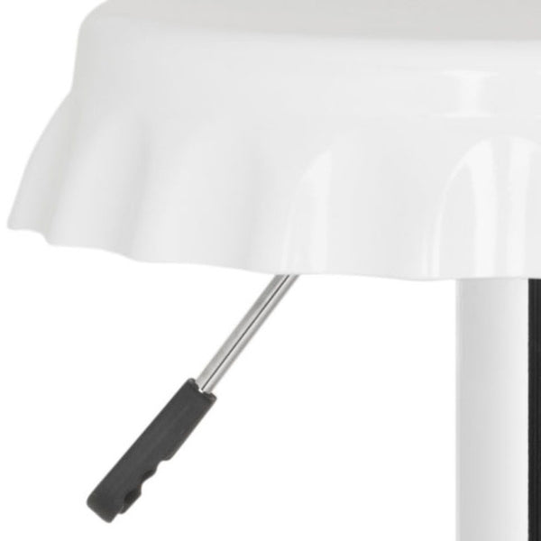 Safavieh Bunky Swivel Bar Stool - Adjustable Pop-Art Style With Glossy White Seat & Chrome Base For Fun Spaces FOX7505A