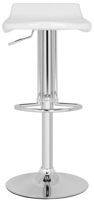 Safavieh Avish Swivel Bar Stool - Modern Adjustable Seat With Chrome Base For Stylish Home Entertaining Spaces White FOX7506A