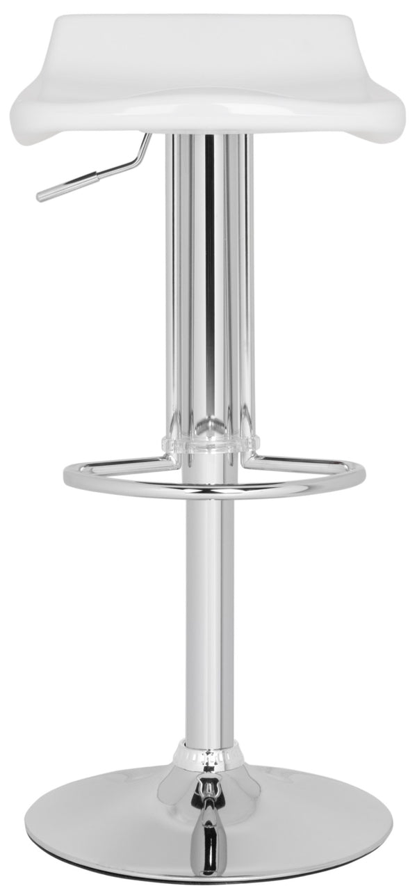 Safavieh Avish Swivel Bar Stool - Modern Adjustable Seat With Chrome Base For Stylish Home Entertaining Spaces White FOX7506A