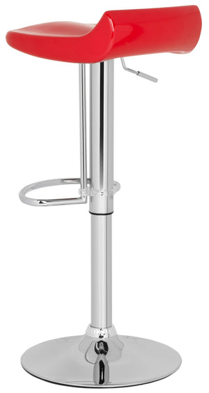 Safavieh Avish Swivel Bar Stool - Modern Adjustable Seat With Chrome Base For Stylish Home Entertaining Spaces Red FOX7506C