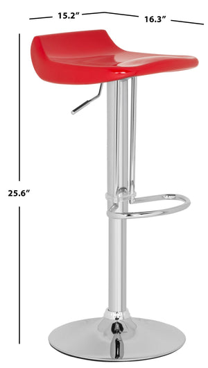 Safavieh Avish Swivel Bar Stool - Modern Adjustable Seat With Chrome Base For Stylish Home Entertaining Spaces Red FOX7506C