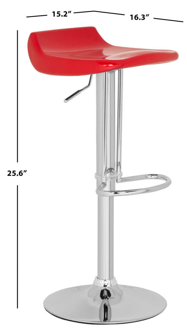 Safavieh Avish Swivel Bar Stool - Modern Adjustable Seat With Chrome Base For Stylish Home Entertaining Spaces Red FOX7506C