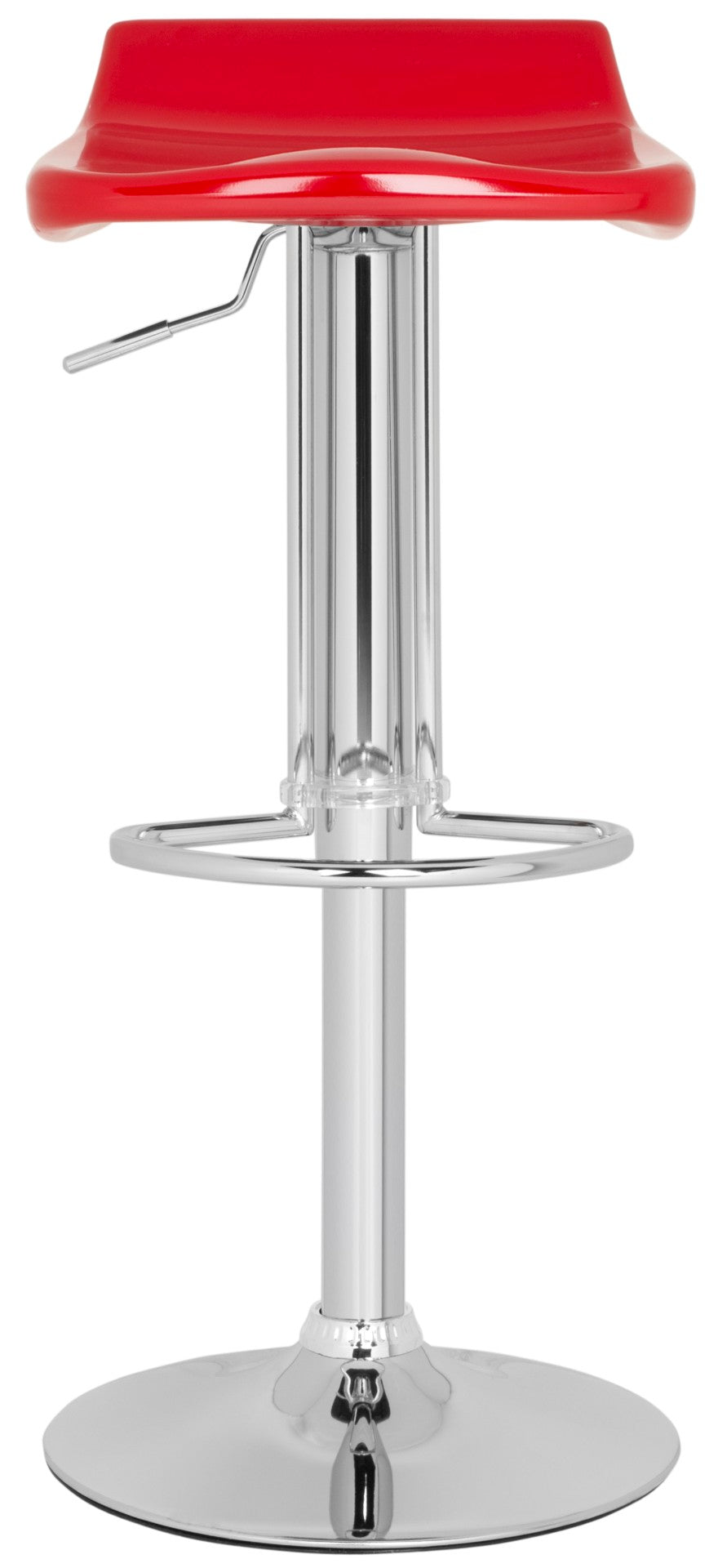 Safavieh Avish Swivel Bar Stool - Modern Adjustable Seat With Chrome Base For Stylish Home Entertaining Spaces Red FOX7506C