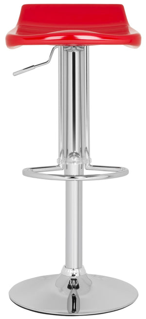 Safavieh Avish Swivel Bar Stool - Modern Adjustable Seat With Chrome Base For Stylish Home Entertaining Spaces Red FOX7506C