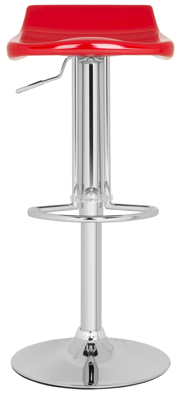 Safavieh Avish Swivel Bar Stool - Modern Adjustable Seat With Chrome Base For Stylish Home Entertaining Spaces Red FOX7506C