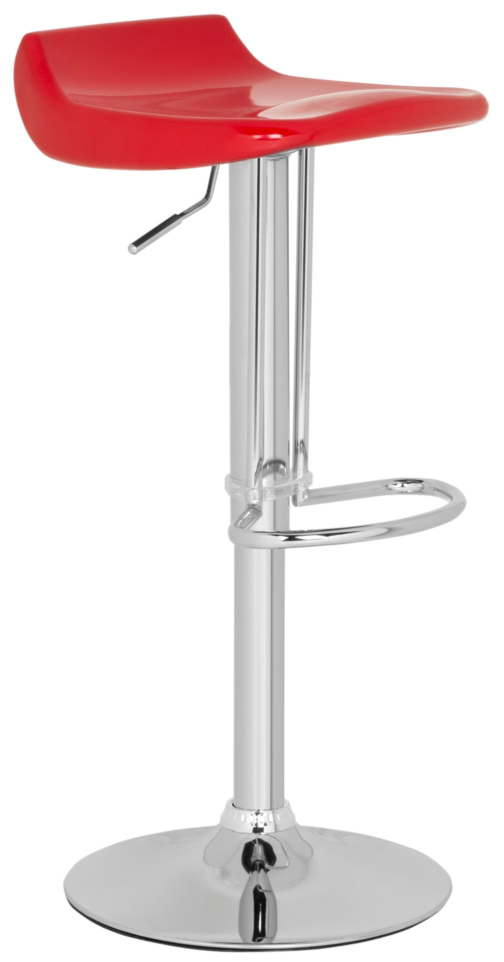 Safavieh Avish Swivel Bar Stool - Modern Adjustable Seat With Chrome Base For Stylish Home Entertaining Spaces Red FOX7506C