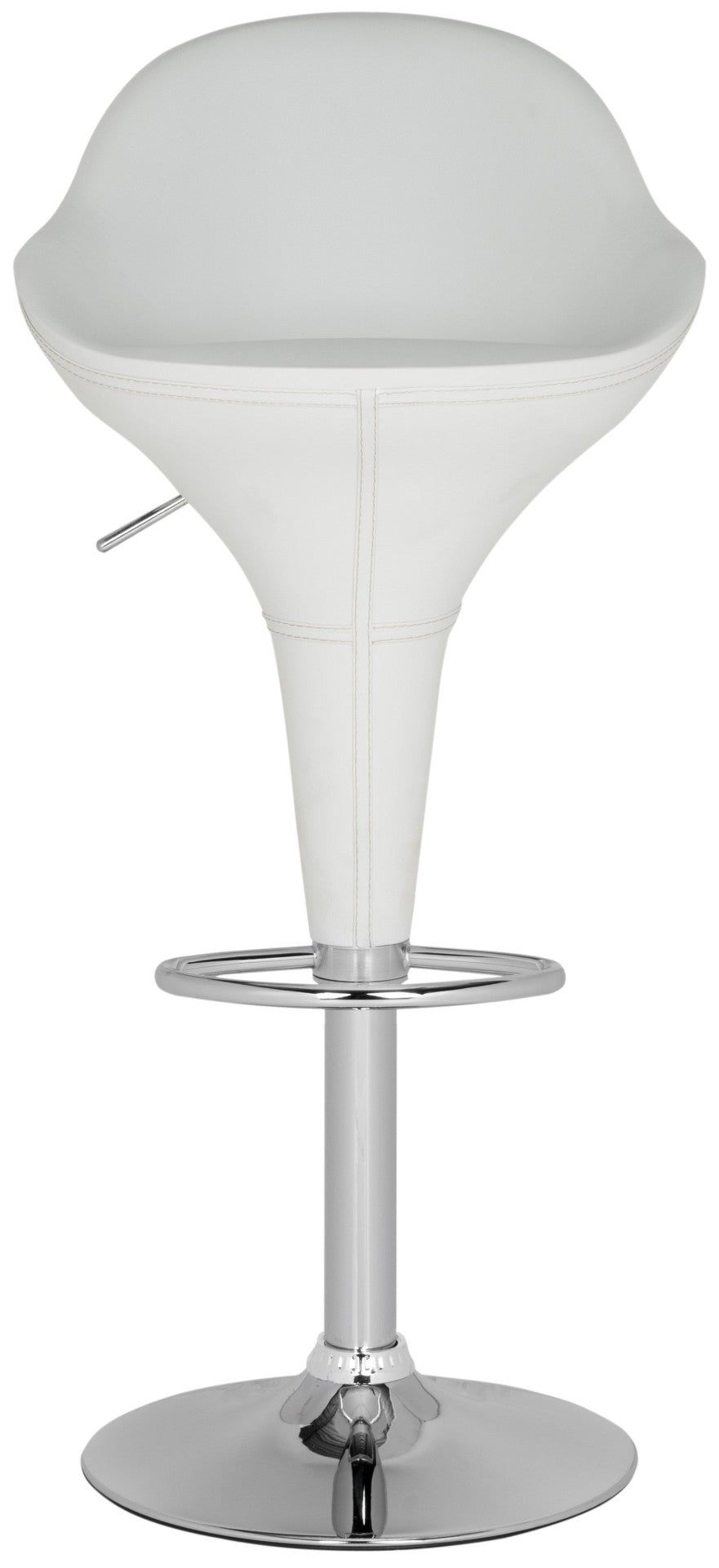 Safavieh Reptone Barstool - Adjustable White Faux Leather Swivel Stool With Chrome Accents For Modern Spaces FOX7508A
