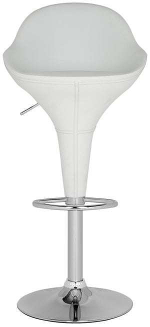 Safavieh Reptone Barstool - Adjustable White Faux Leather Swivel Stool With Chrome Accents For Modern Spaces FOX7508A