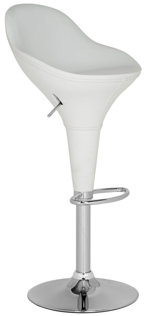 Safavieh Reptone Barstool - Adjustable White Faux Leather Swivel Stool With Chrome Accents For Modern Spaces FOX7508A