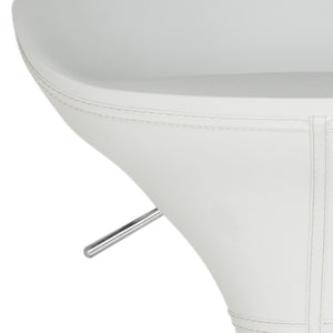 Safavieh Reptone Barstool - Adjustable White Faux Leather Swivel Stool With Chrome Accents For Modern Spaces FOX7508A