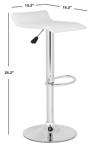 Safavieh Sheba Swivel Bar Stool - Modern Adjustable Height, Chic White Faux Leather, Perfect For Any Space FOX7510A