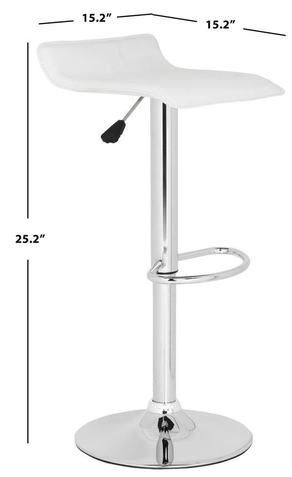 Safavieh Sheba Swivel Bar Stool - Modern Adjustable Height, Chic White Faux Leather, Perfect For Any Space FOX7510A