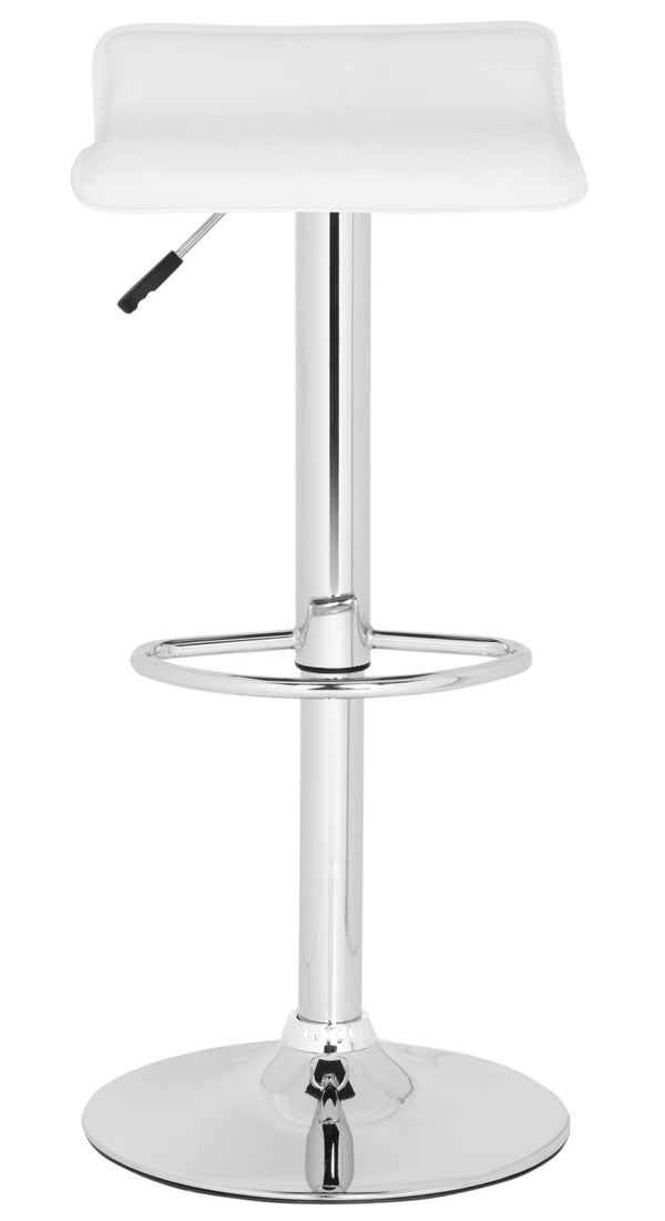Safavieh Sheba Swivel Bar Stool - Modern Adjustable Height, Chic White Faux Leather, Perfect For Any Space FOX7510A