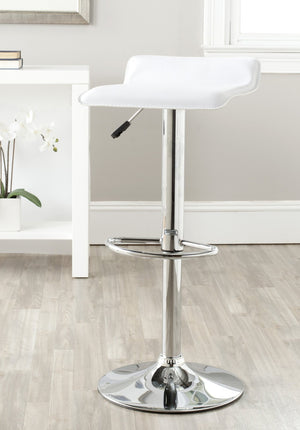 Safavieh Sheba Swivel Bar Stool - Modern Adjustable Height, Chic White Faux Leather, Perfect For Any Space FOX7510A