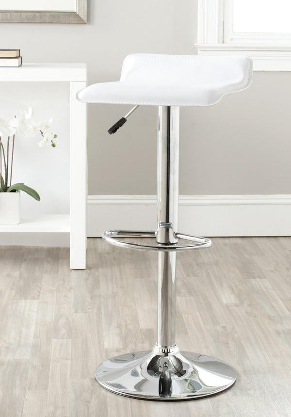 Safavieh Sheba Swivel Bar Stool - Modern Adjustable Height, Chic White Faux Leather, Perfect For Any Space FOX7510A