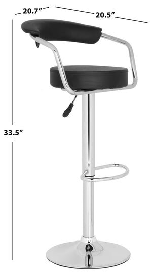 Safavieh Angus Swivel Bar Stool - Stylish Mid-Century Design With Chrome Accents & 360° Rotation For Comfort FOX7511B