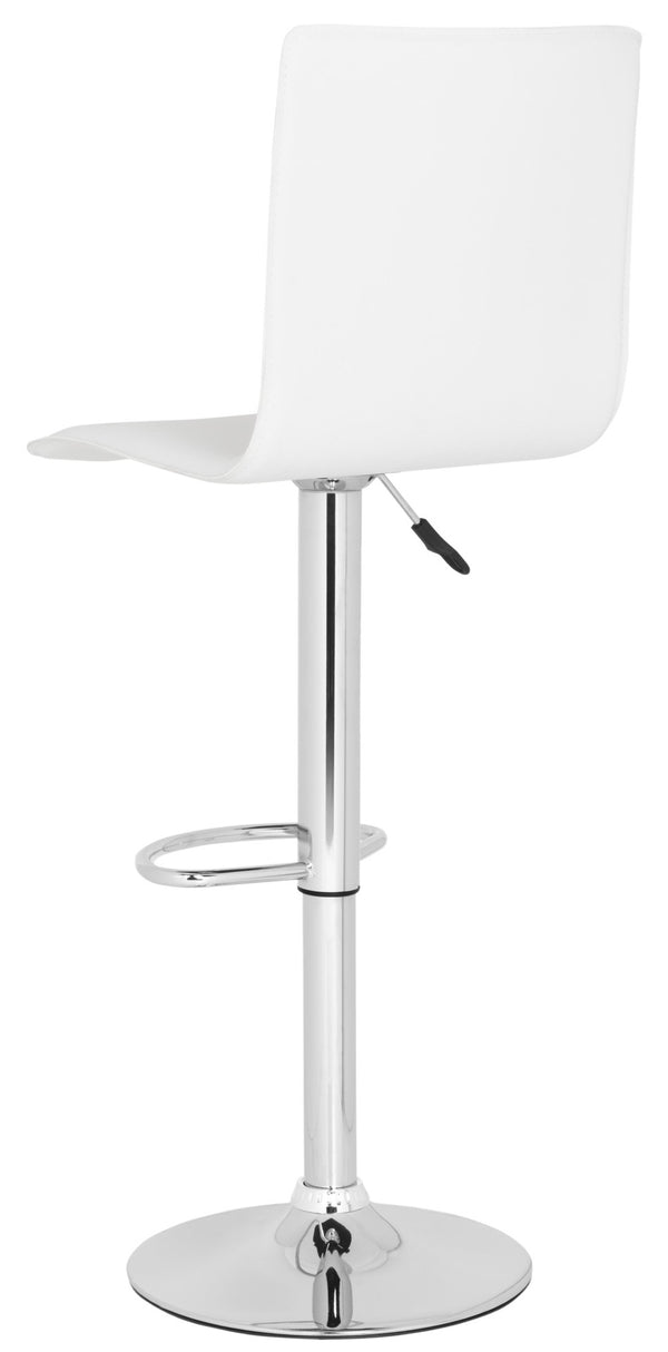 Safavieh Magda Swivel Bar Stool - Modern Chrome Frame With Faux Leather Upholstery For Stylish Comfort White FOX7513A