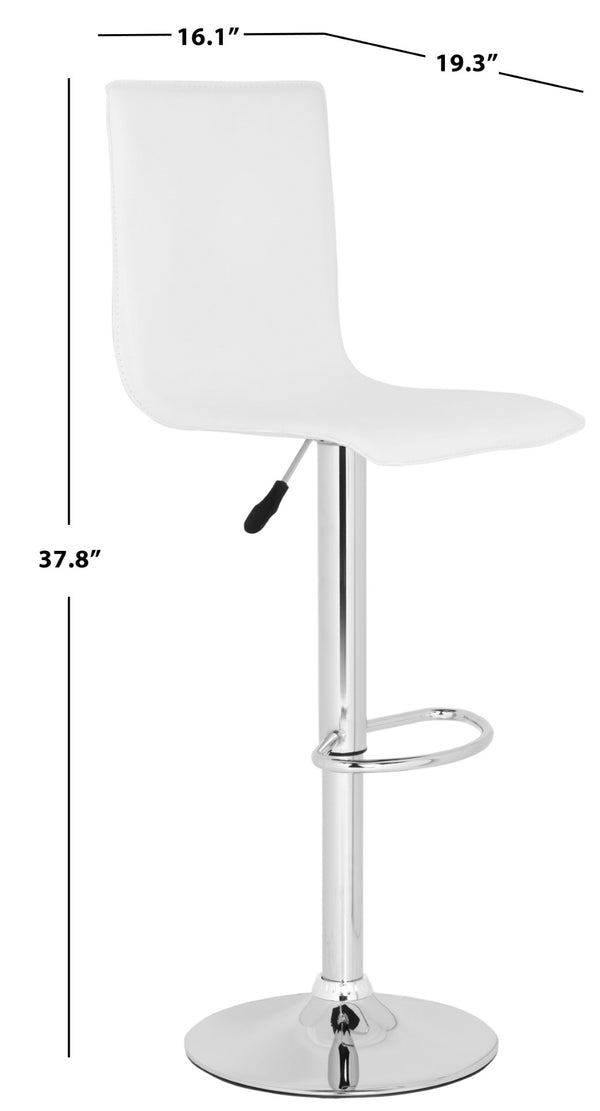 Safavieh Magda Swivel Bar Stool - Modern Chrome Frame With Faux Leather Upholstery For Stylish Comfort White FOX7513A