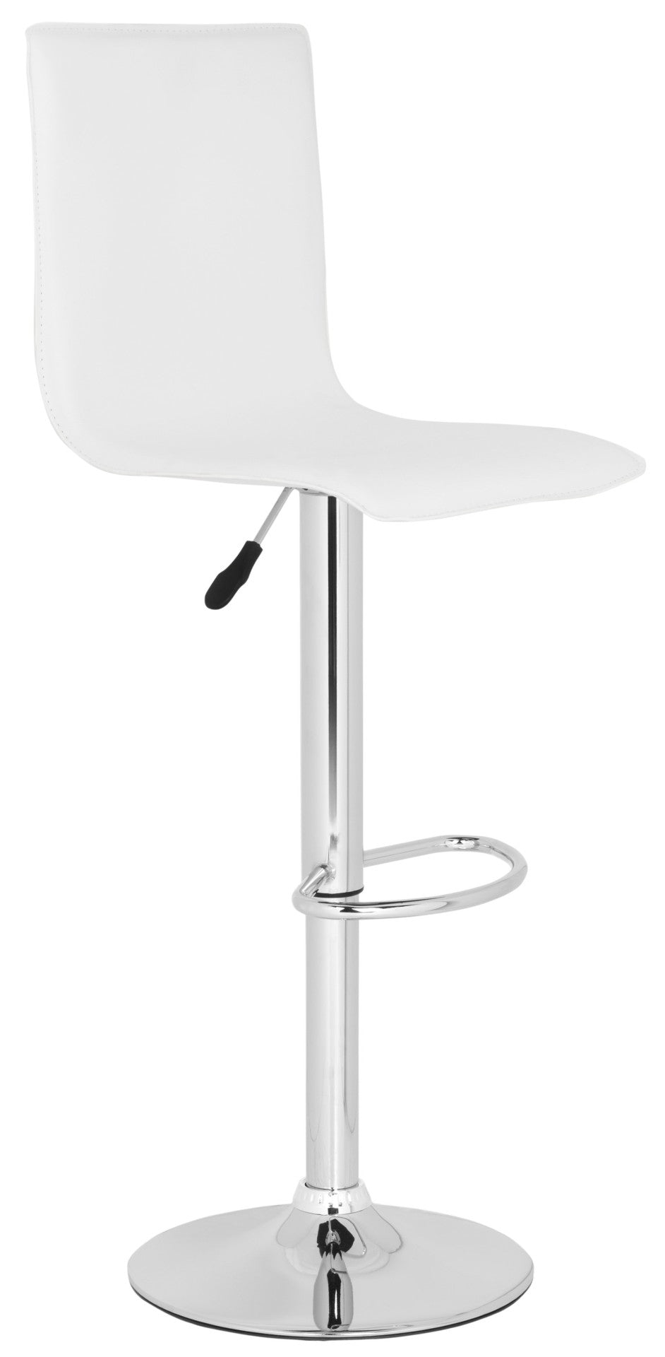Safavieh Magda Swivel Bar Stool - Modern Chrome Frame With Faux Leather Upholstery For Stylish Comfort White FOX7513A