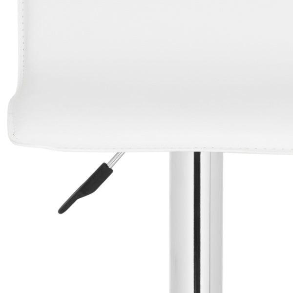 Safavieh Magda Swivel Bar Stool - Modern Chrome Frame With Faux Leather Upholstery For Stylish Comfort White FOX7513A