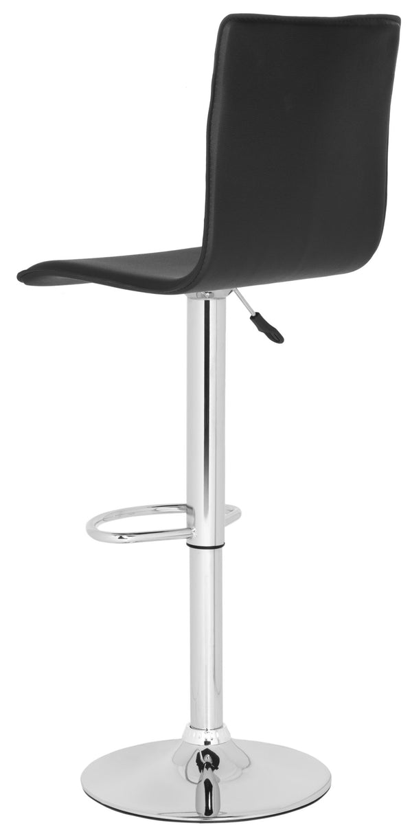 Safavieh Magda Swivel Bar Stool - Modern Chrome Frame With Faux Leather Upholstery For Stylish Comfort Black FOX7513B
