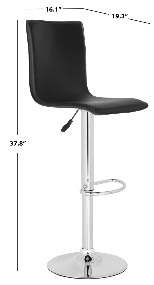 Safavieh Magda Swivel Bar Stool - Modern Chrome Frame With Faux Leather Upholstery For Stylish Comfort Black FOX7513B