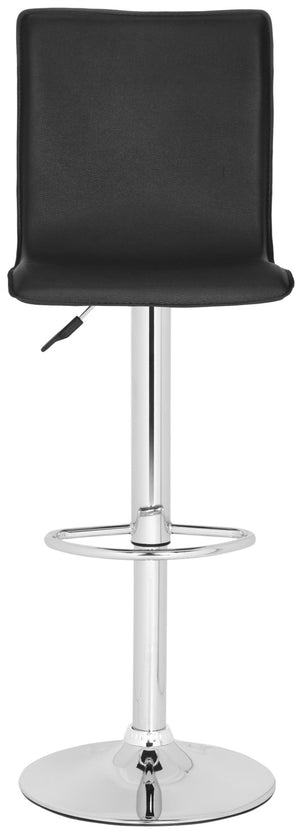Safavieh Magda Swivel Bar Stool - Modern Chrome Frame With Faux Leather Upholstery For Stylish Comfort Black FOX7513B