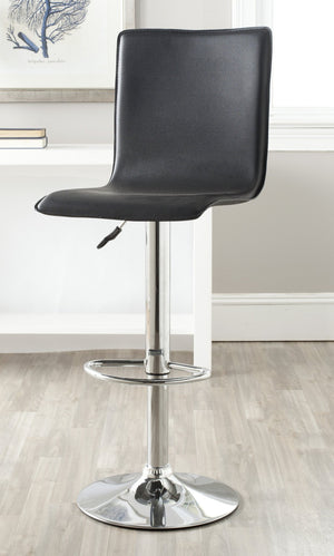 Safavieh Magda Swivel Bar Stool - Modern Chrome Frame With Faux Leather Upholstery For Stylish Comfort Black FOX7513B