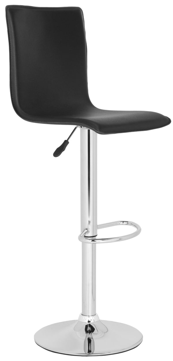 Safavieh Magda Swivel Bar Stool - Modern Chrome Frame With Faux Leather Upholstery For Stylish Comfort Black FOX7513B