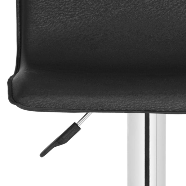 Safavieh Magda Swivel Bar Stool - Modern Chrome Frame With Faux Leather Upholstery For Stylish Comfort Black FOX7513B
