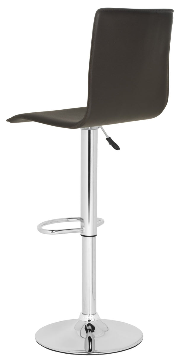 Safavieh Magda Swivel Bar Stool - Modern Chrome Frame With Faux Leather Upholstery For Stylish Comfort Brown FOX7513C