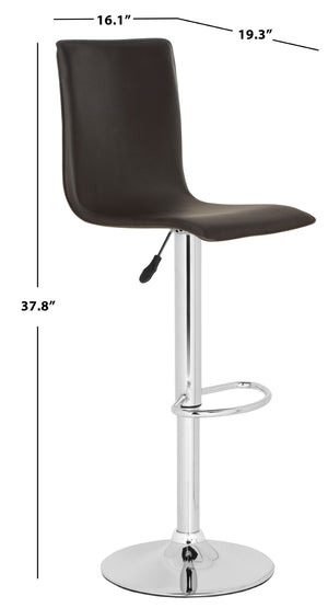 Safavieh Magda Swivel Bar Stool - Modern Chrome Frame With Faux Leather Upholstery For Stylish Comfort Brown FOX7513C