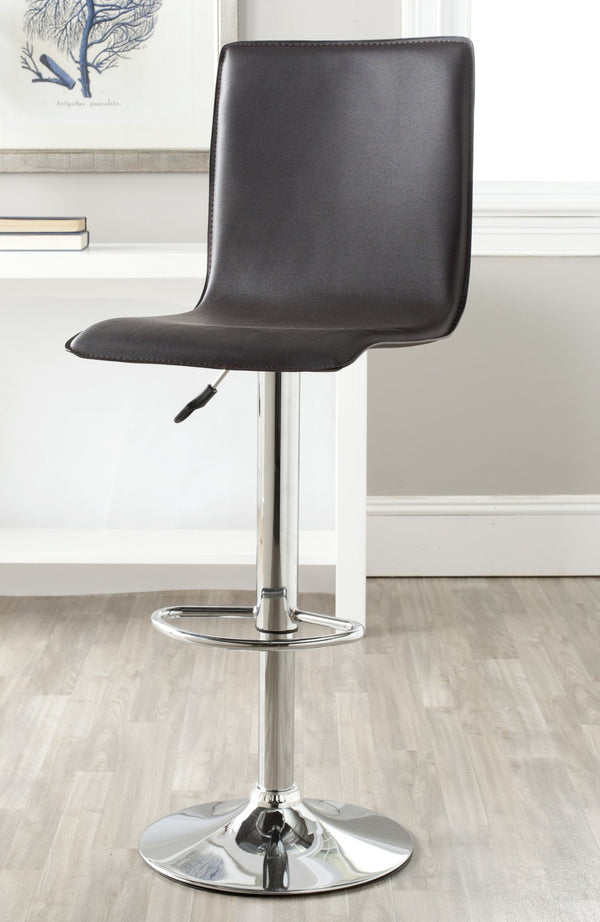 Safavieh Magda Swivel Bar Stool - Modern Chrome Frame With Faux Leather Upholstery For Stylish Comfort Brown FOX7513C