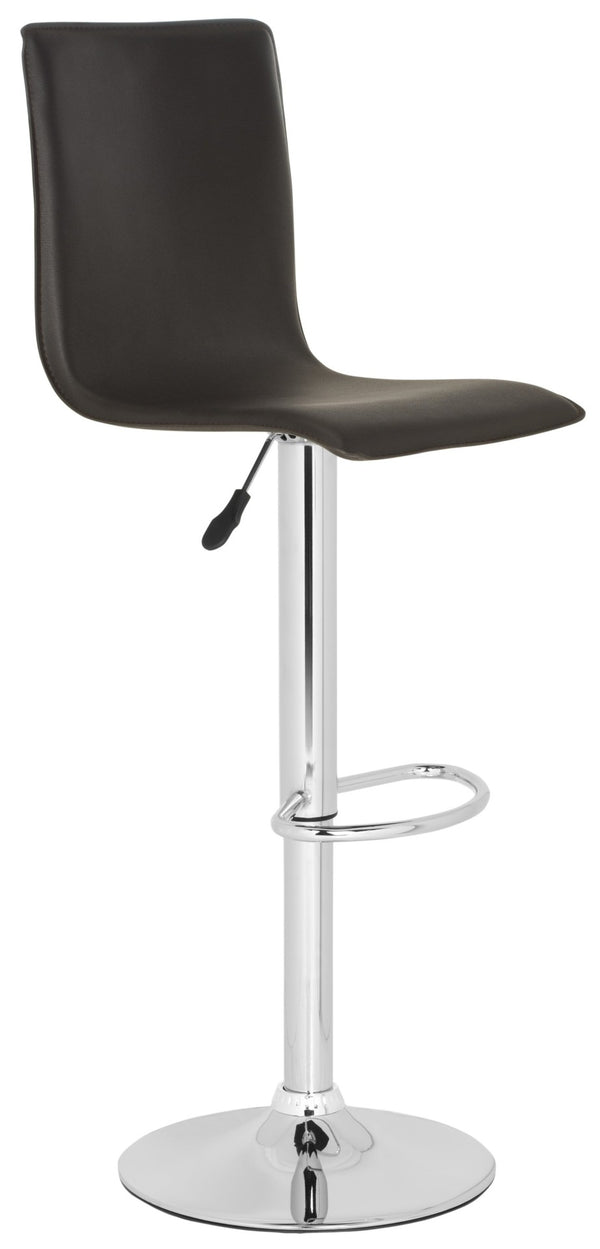 Safavieh Magda Swivel Bar Stool - Modern Chrome Frame With Faux Leather Upholstery For Stylish Comfort Brown FOX7513C