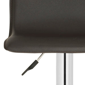 Safavieh Magda Swivel Bar Stool - Modern Chrome Frame With Faux Leather Upholstery For Stylish Comfort Brown FOX7513C