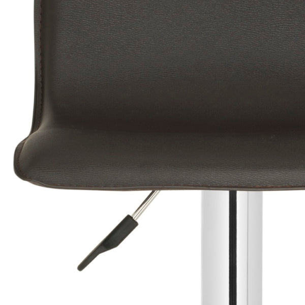 Safavieh Magda Swivel Bar Stool - Modern Chrome Frame With Faux Leather Upholstery For Stylish Comfort Brown FOX7513C