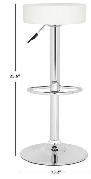 Safavieh Jude Swivel Bar Stool - Modern Adjustable Height Seating With Plush Cushion And 360° Swivel Motion White FOX7514A