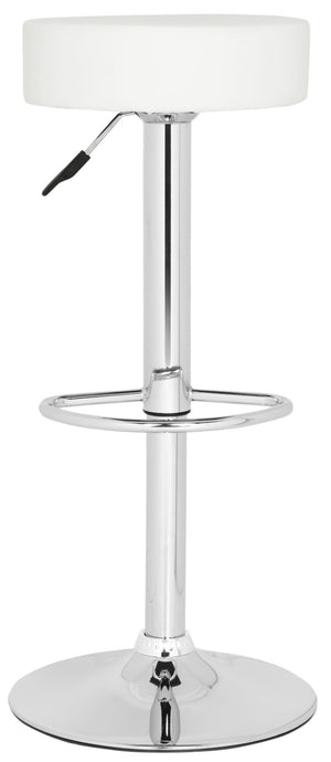 Safavieh Jude Swivel Bar Stool - Modern Adjustable Height Seating With Plush Cushion And 360° Swivel Motion White FOX7514A