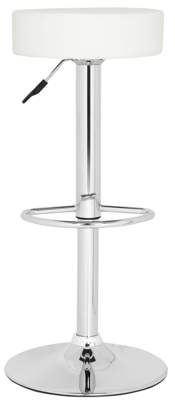 Safavieh Jude Swivel Bar Stool - Modern Adjustable Height Seating With Plush Cushion And 360° Swivel Motion White FOX7514A